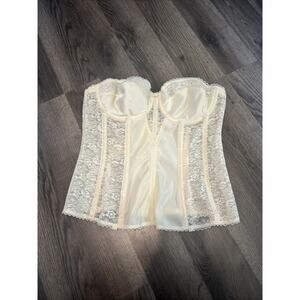 Dominique Intimate Apparel New With Straps Crème Bustier Clasp Corset 38B